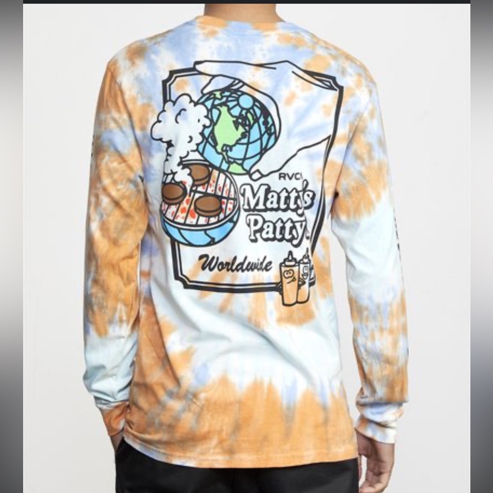 Rvca Matty patty collection men long sleeve shirt size large
